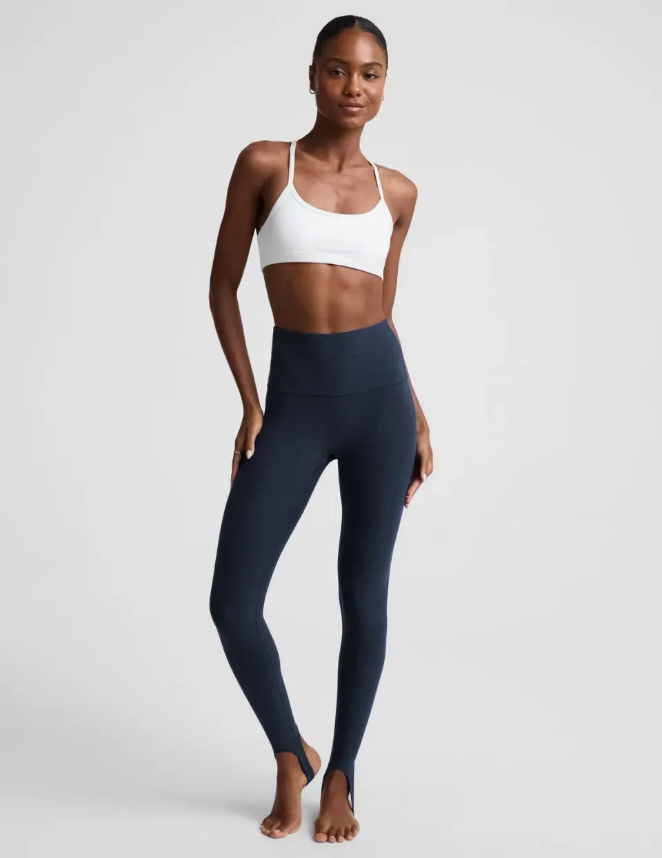 Beyond Yoga Spacedye Stirrup Midi Legging tights Nocturnal Navy hög midja