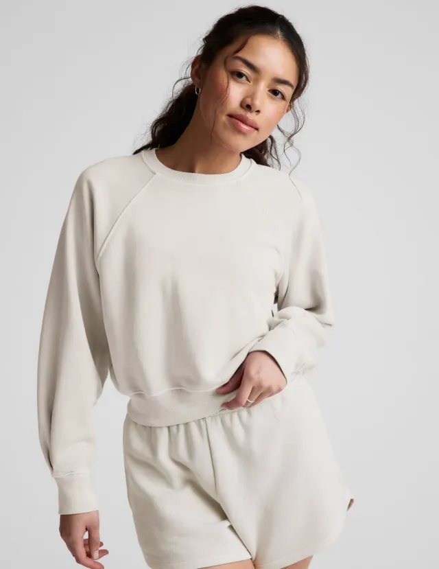 Beyond Yoga Fade Out Sweatshirt sweatshirt Washed Vintage White
