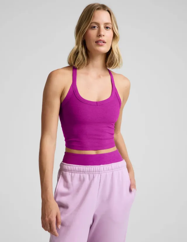 Beyond Yoga Spacedye On The Up Cropped Tank croptop Berry Bliss med bh