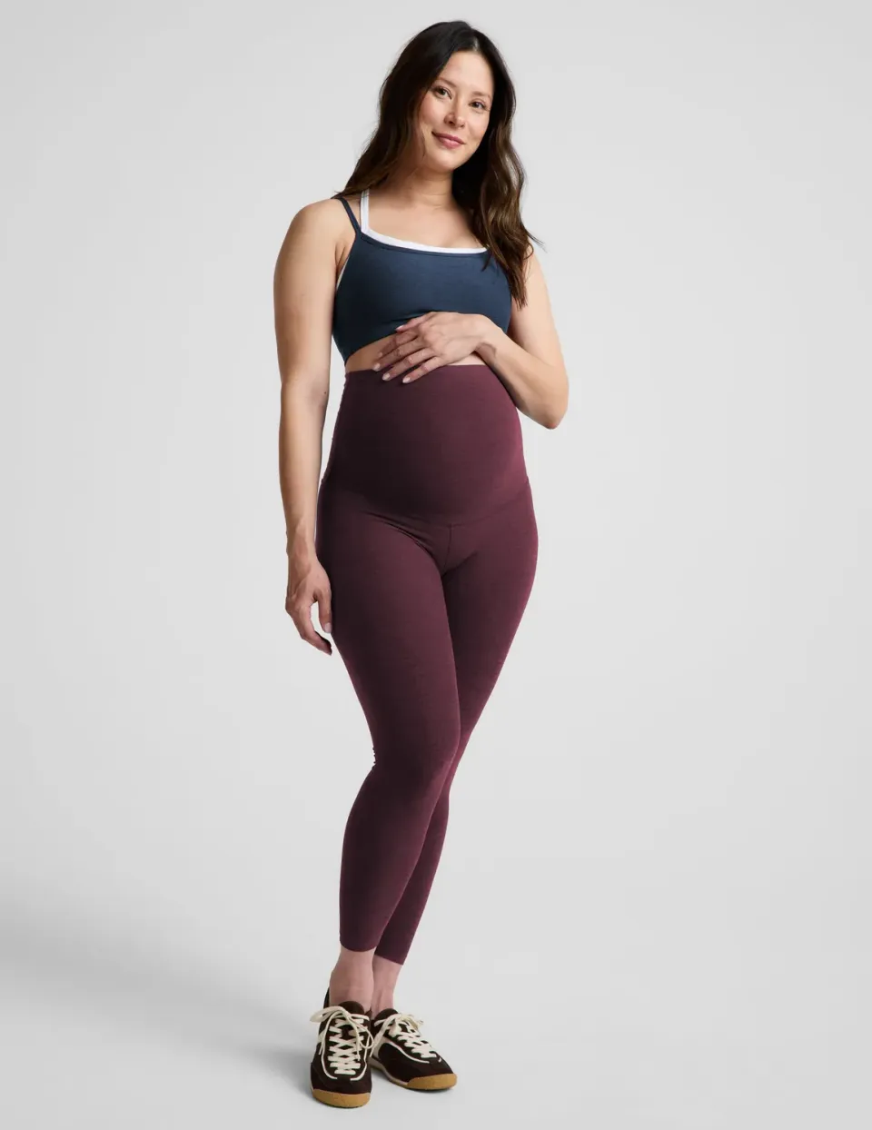 Beyond Yoga Spacedye Love the Bump Midi leggings Cabernet Heather gravid