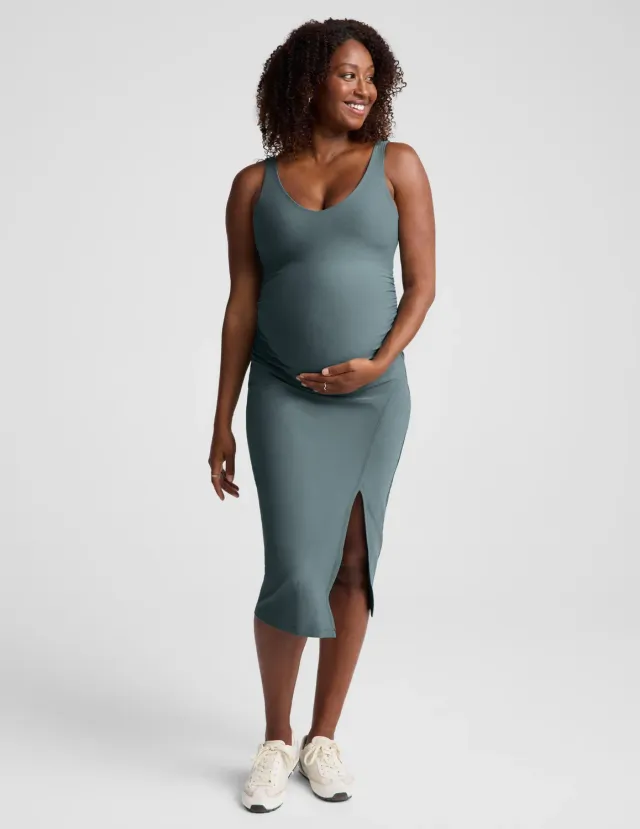 Beyond Yoga Spacedye Inspire Maternity Midi mammaklänning grå