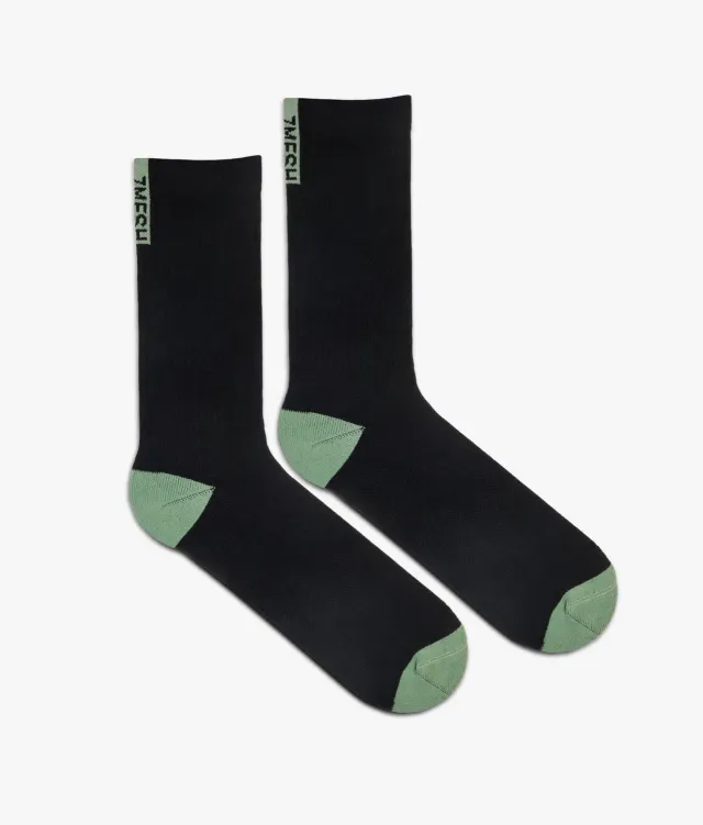 7MESH Gravity Sock cykelstrumpor svart ribbad