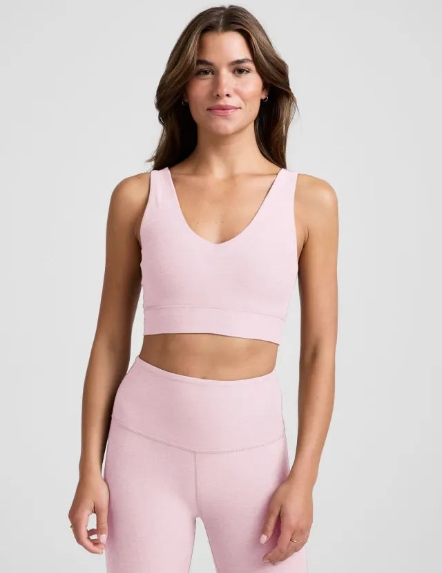 Beyond Yoga Spacedye Good Day Long Line sport-bh Frosty Pink Heather mjuk
