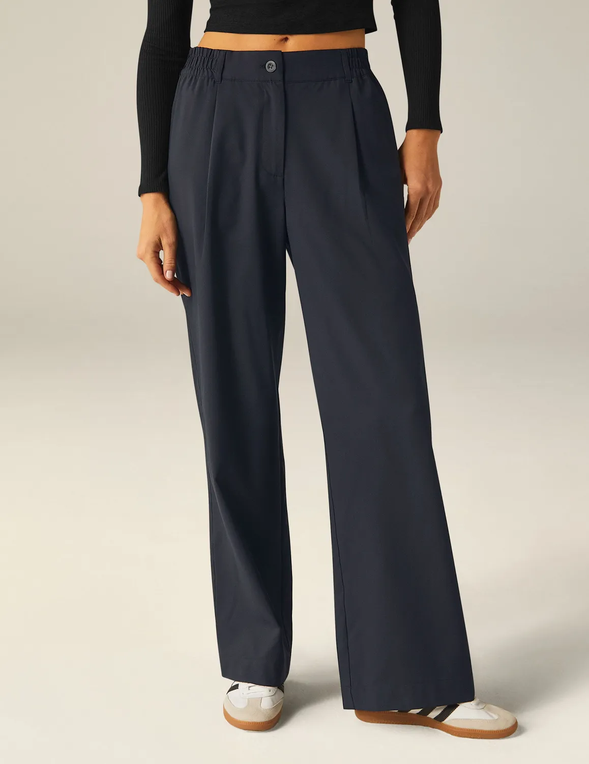 Beyond Yoga Status Wide Leg Trouser 31" byxa Nocturnal Navy vida
