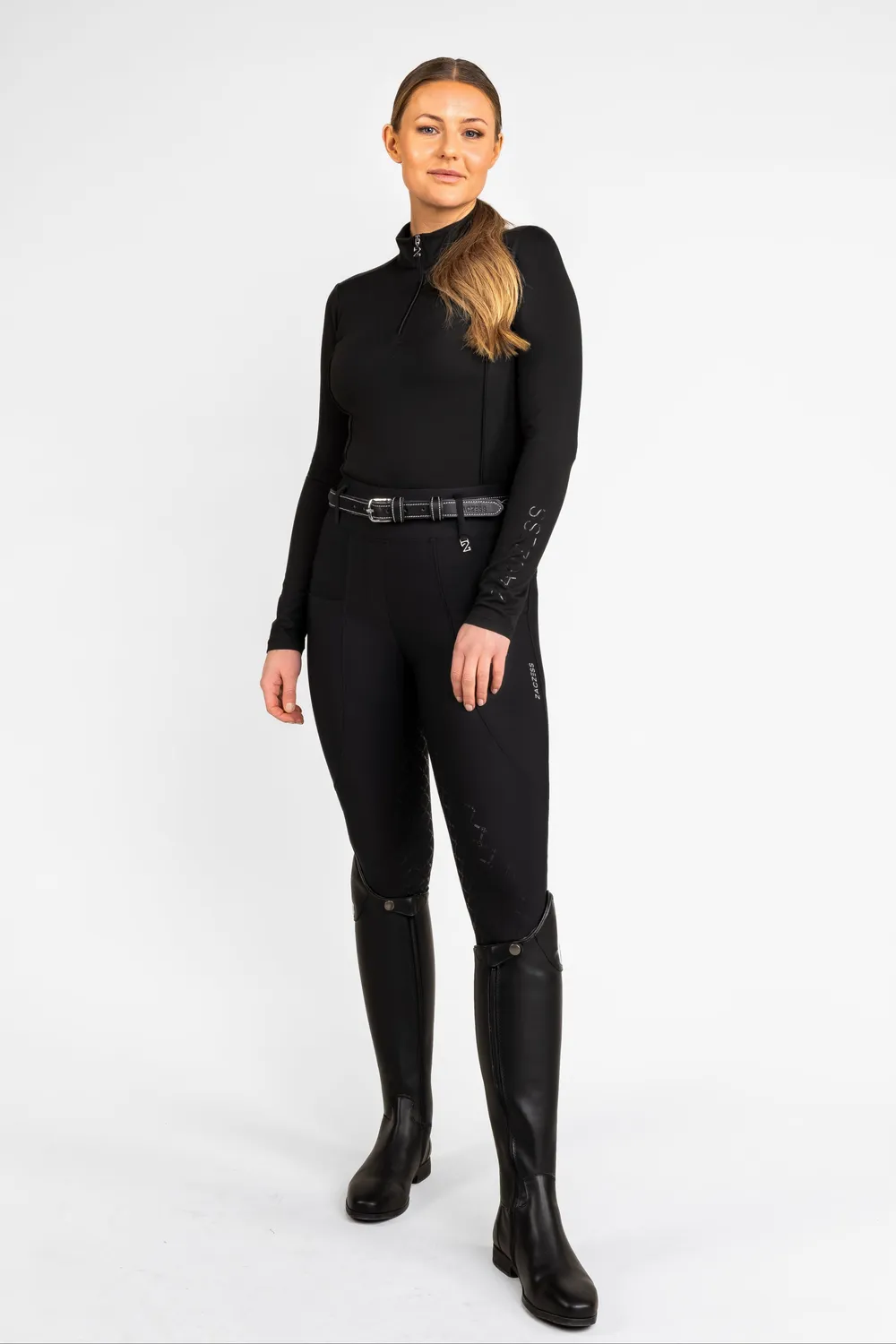 ZacZess London Hybrid ridleggings svart hög midja