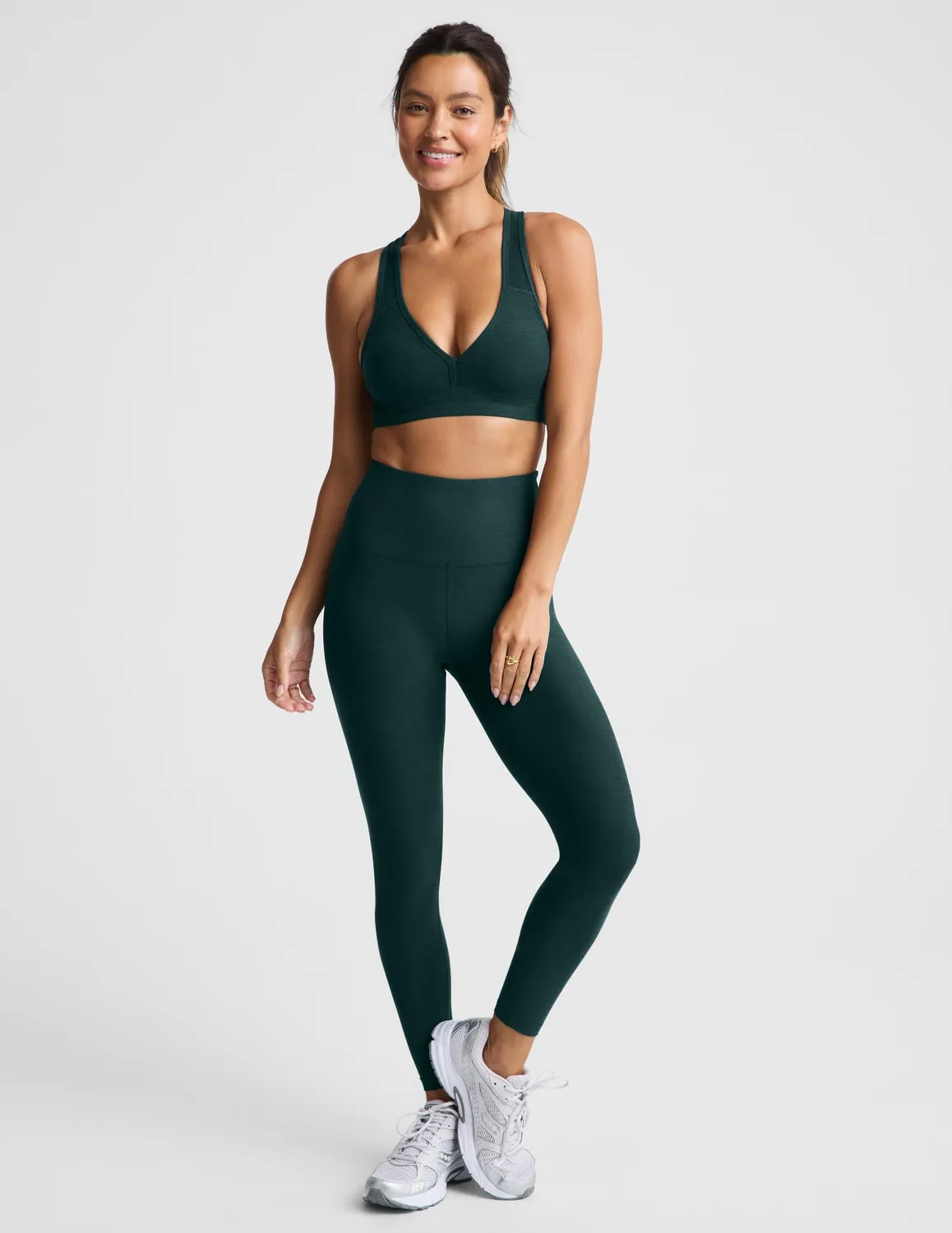 Beyond Yoga Spacedye Lift Your Spirits sportbh Dark Ivy mediumstöd