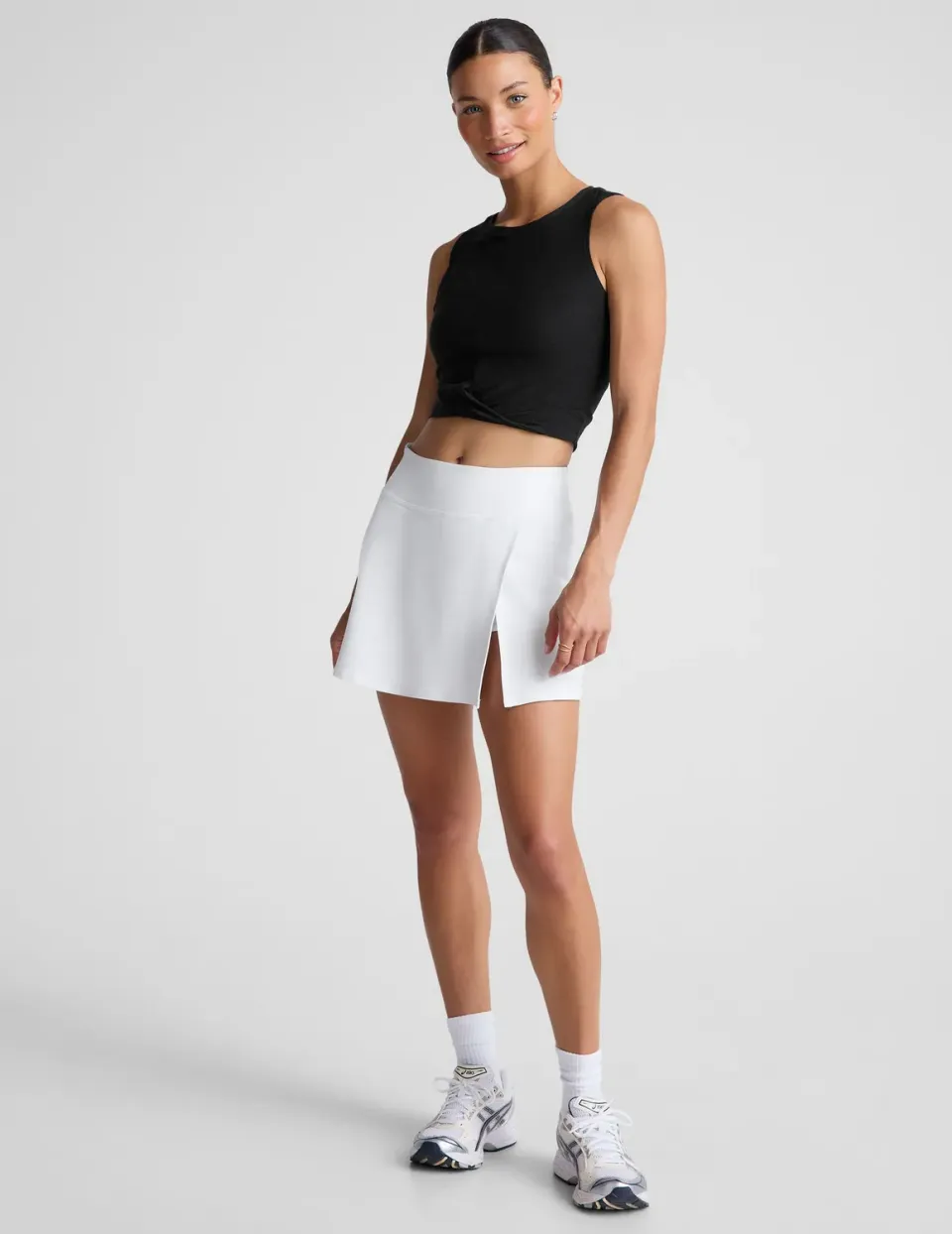 Beyond Yoga Spacedye Points Crossover Kjol Cloud White tenniskjol