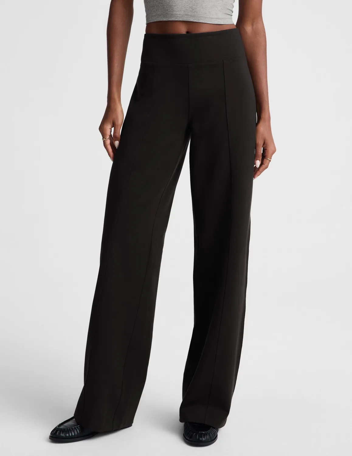 Beyond Yoga Ponte Straight Leg 29" byxor svart struktur