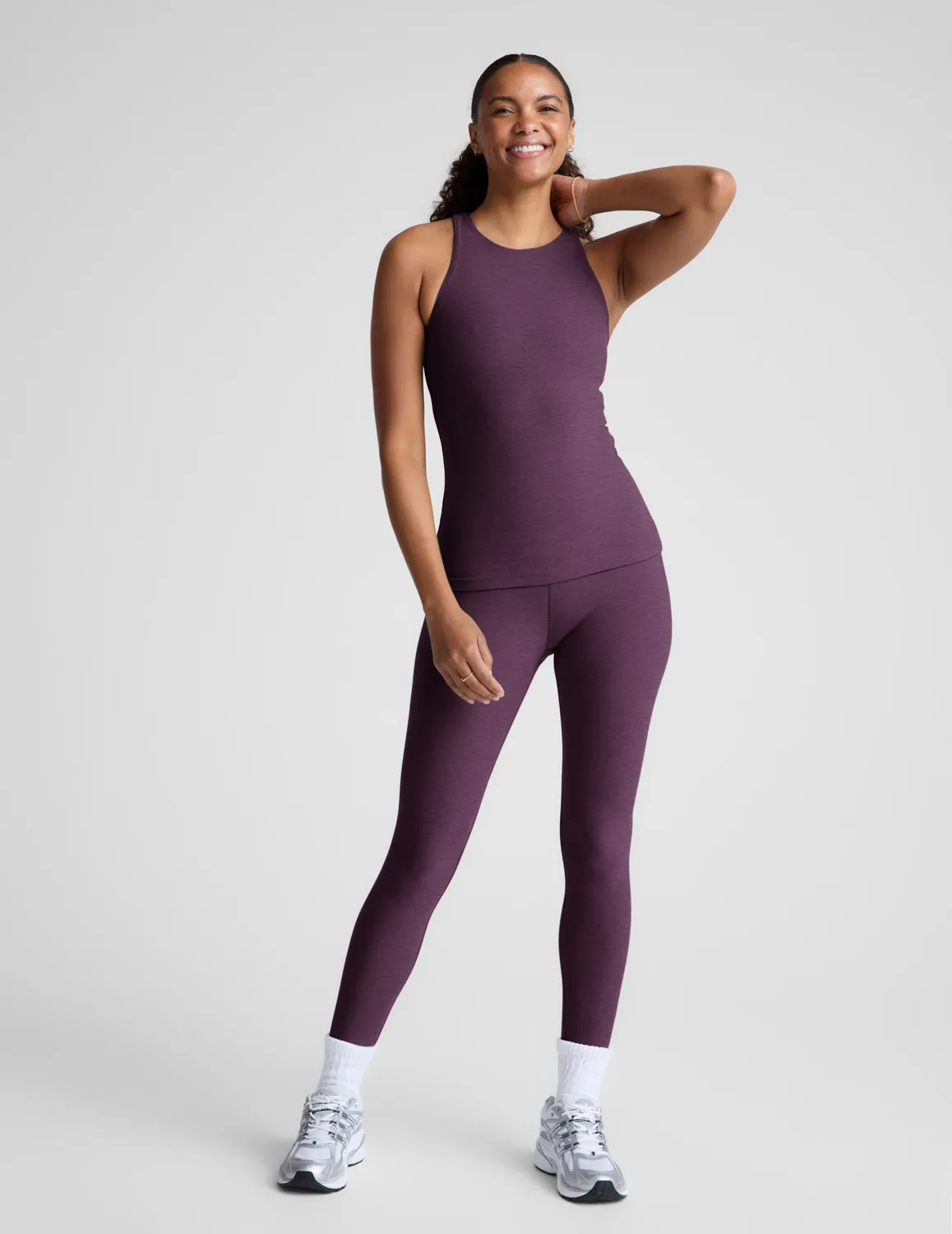 Beyond Yoga Spacedye Refocus Tank linne Blackberry med bh