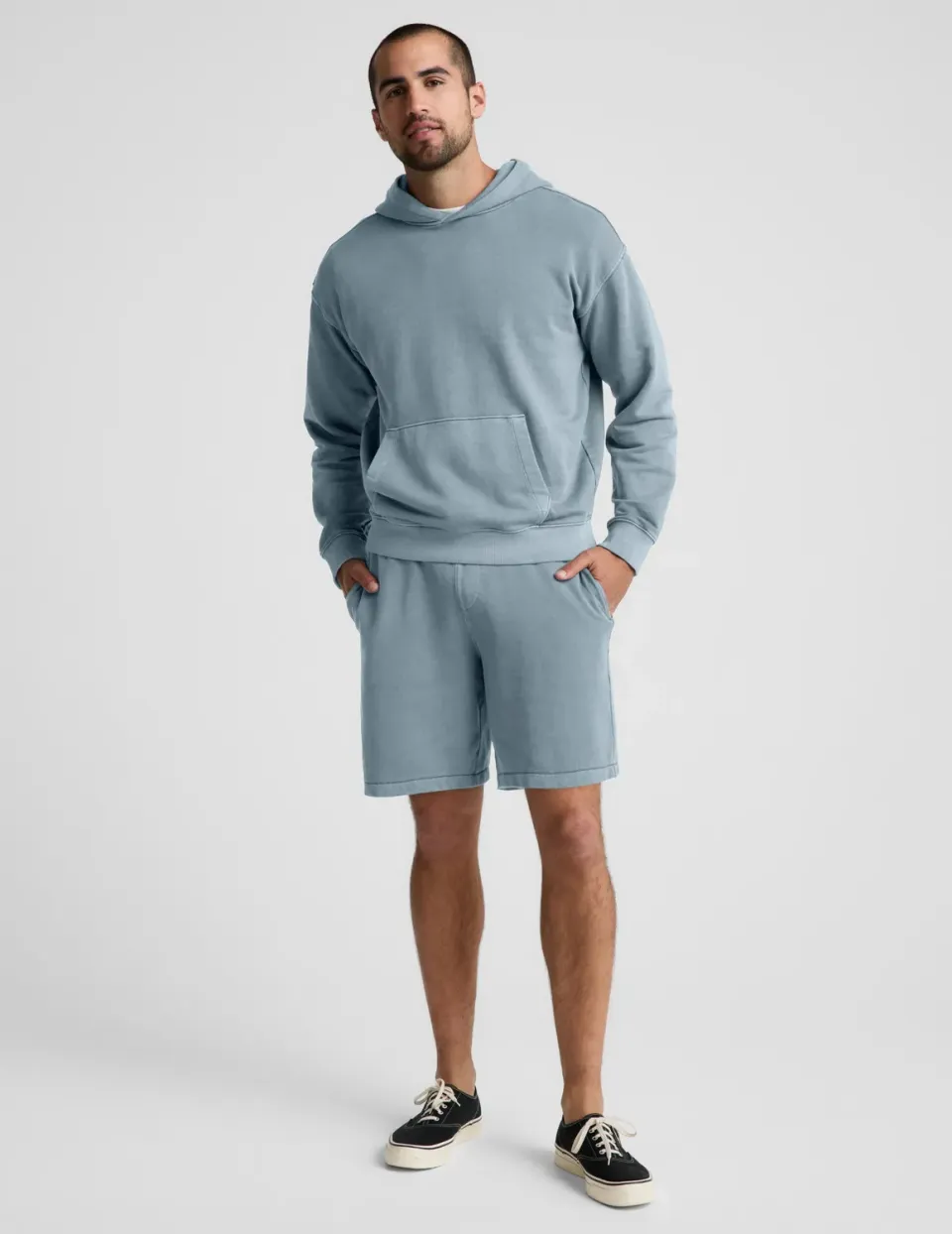 Beyond Yoga Beach Washed Terry herrshorts After Dark Navy bomull