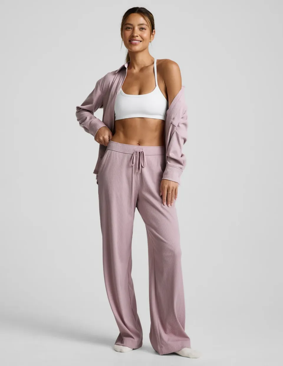 Beyond Yoga Breathe Easy Comfort Cord Pant byxor Pale Pink vida