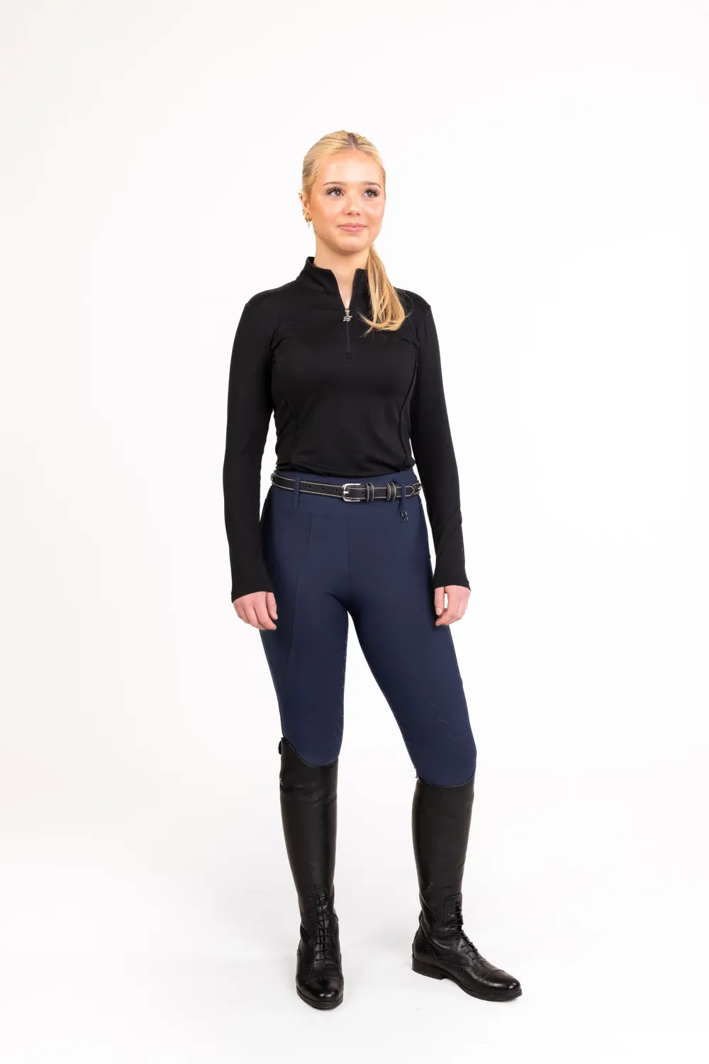 ZacZess London Navy Hybrid ridleggings junior marinblå