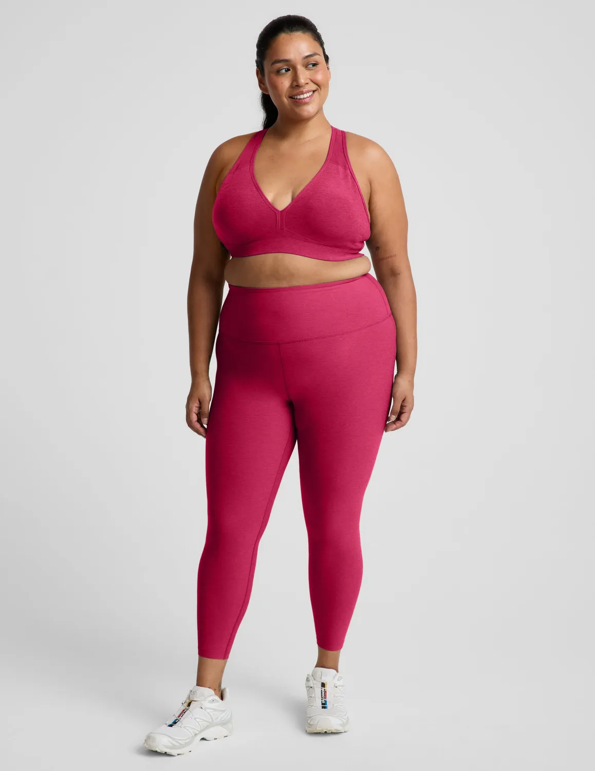 Beyond Yoga Spacedye Caught In The Midi High Waisted tights Berry Red mjuk