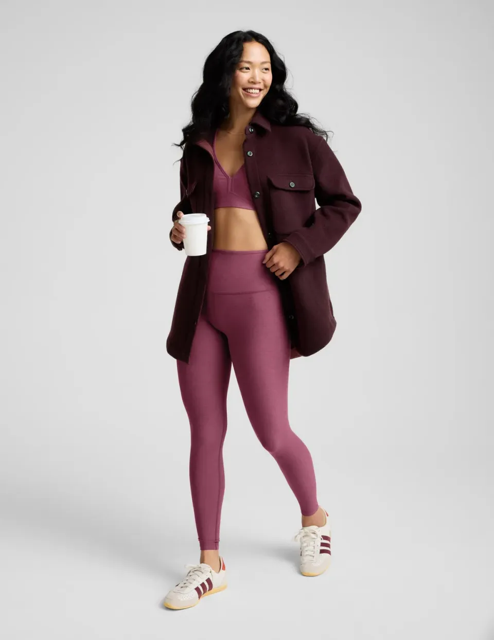 Beyond Yoga Spacedye Caught In The Midi tights Smooth Mauve Heather hög midja
