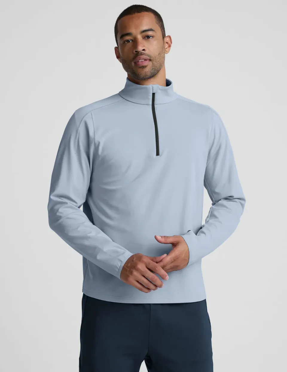 Beyond Yoga Pacer Fleece Quarter Zip tröja Dusty Blue borstad