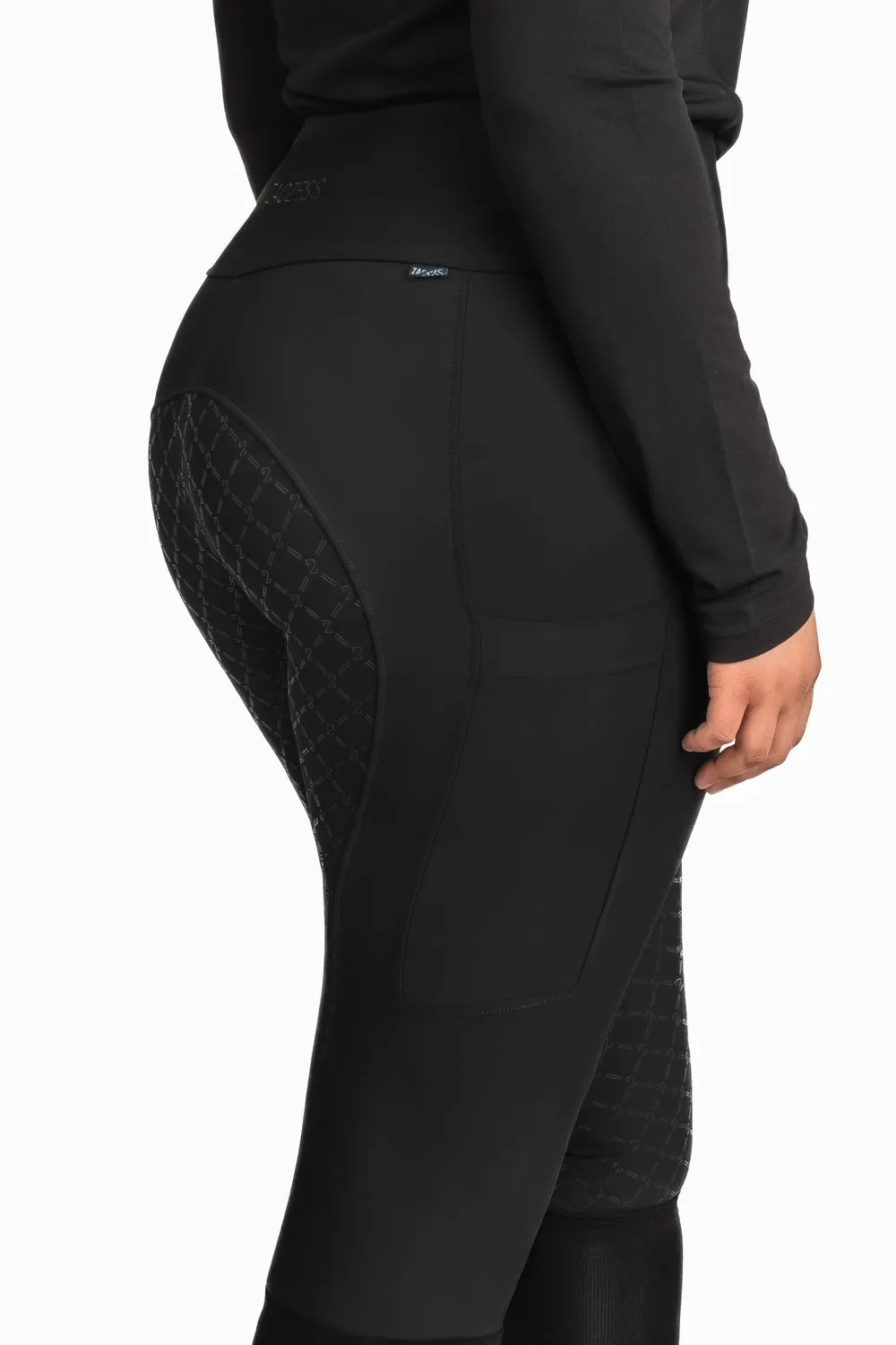 ZacZess Ohio Black ridleggings plus stora storlekar