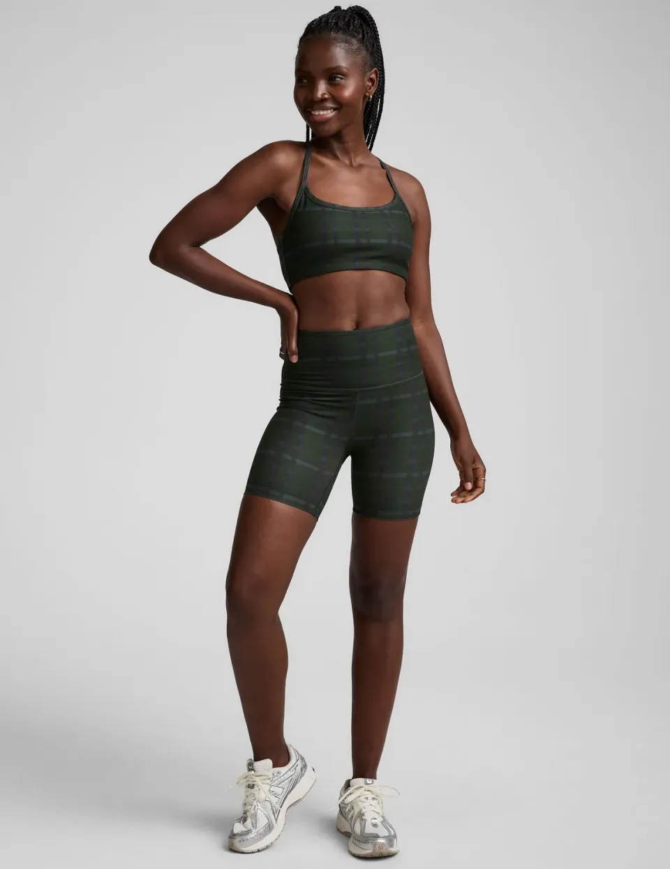 Beyond Yoga SoftMark Keep Pace bikershorts rutig hög midja