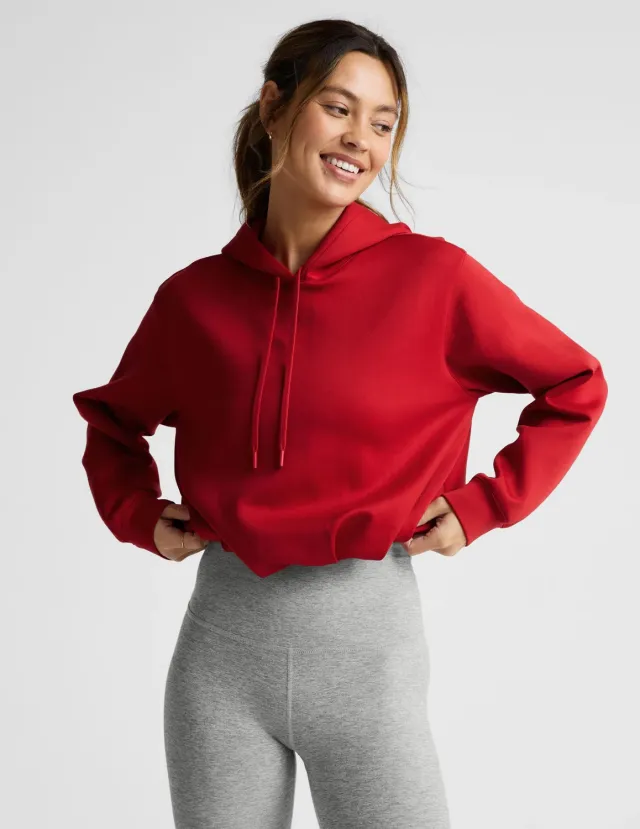 Beyond Yoga In The Flow Hoodie hoodtröja Holly Red mjuk