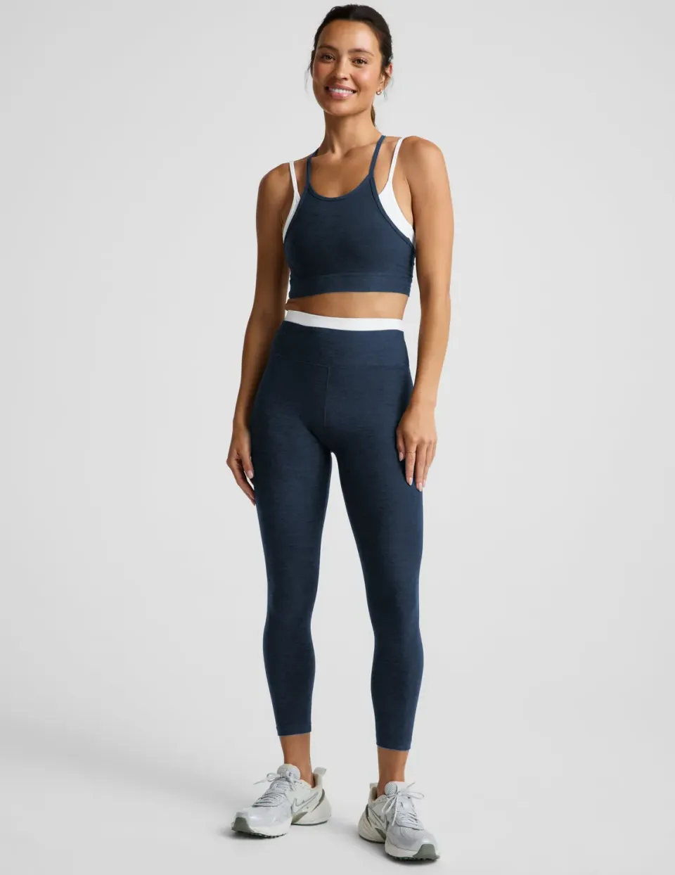 Beyond Yoga Spacedye Layered Midi leggings Nocturnal Navy kontrast