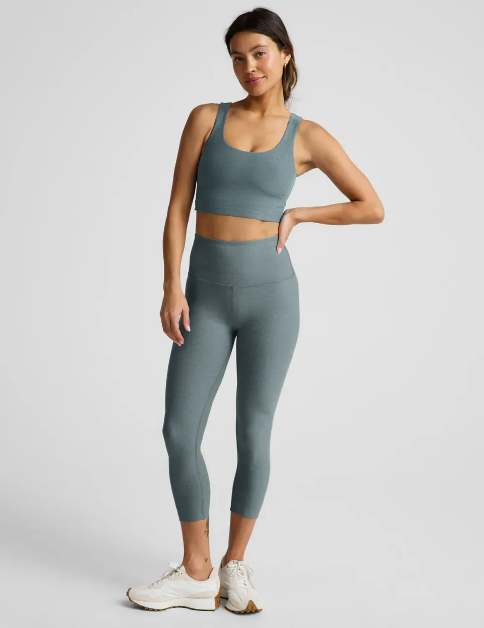 Beyond Yoga Spacedye Walk And Talk caprileggings Storm Heather hög midja