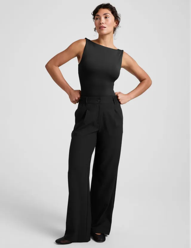 Beyond Yoga Status Wide Leg Trouser 31" byxa Svart bästsäljare