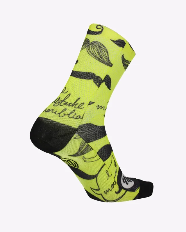 MB Wear Fun Mustache cykelstrumpor kompression