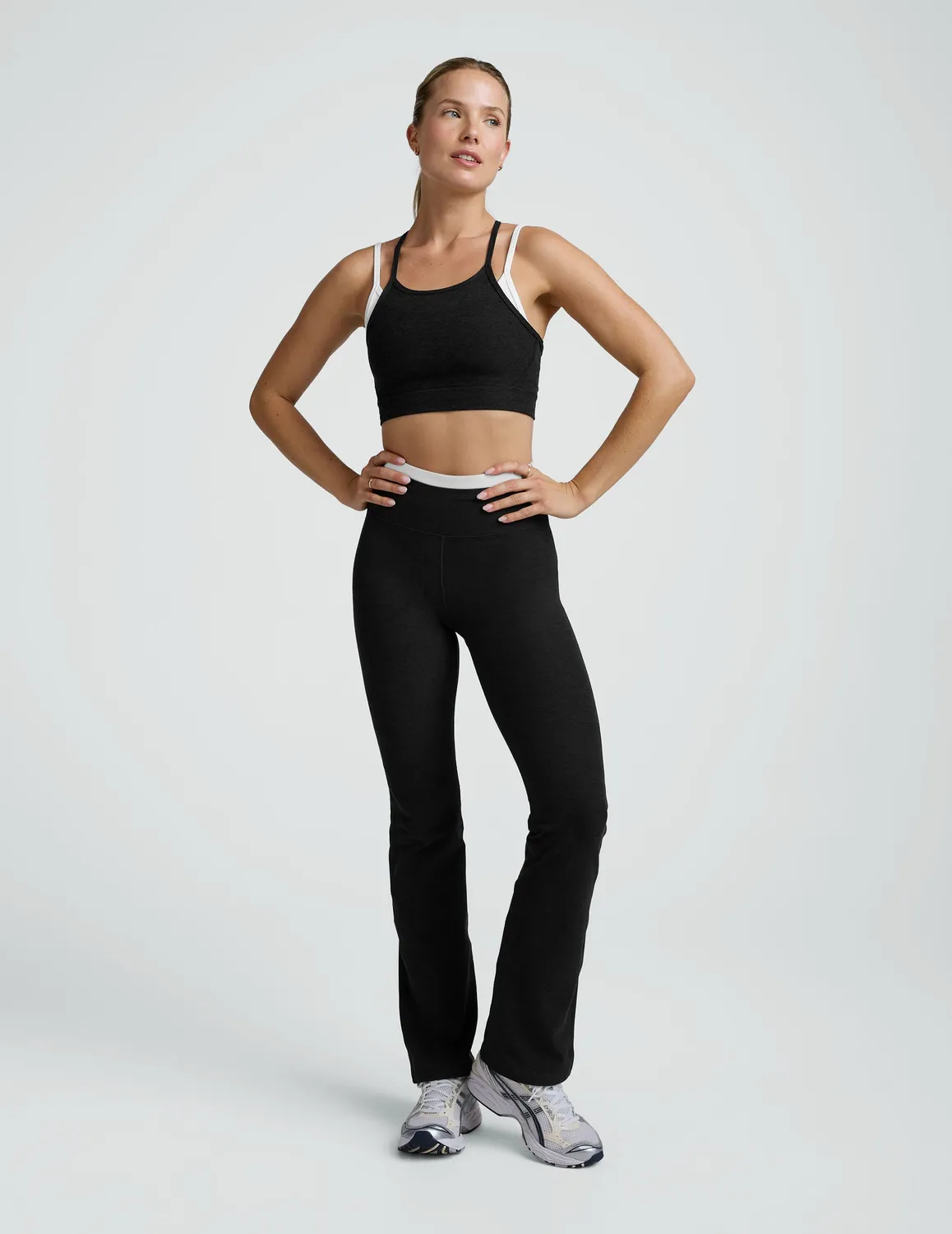 Beyond Yoga Spacedye Layered Long Line Bra sportbh svart