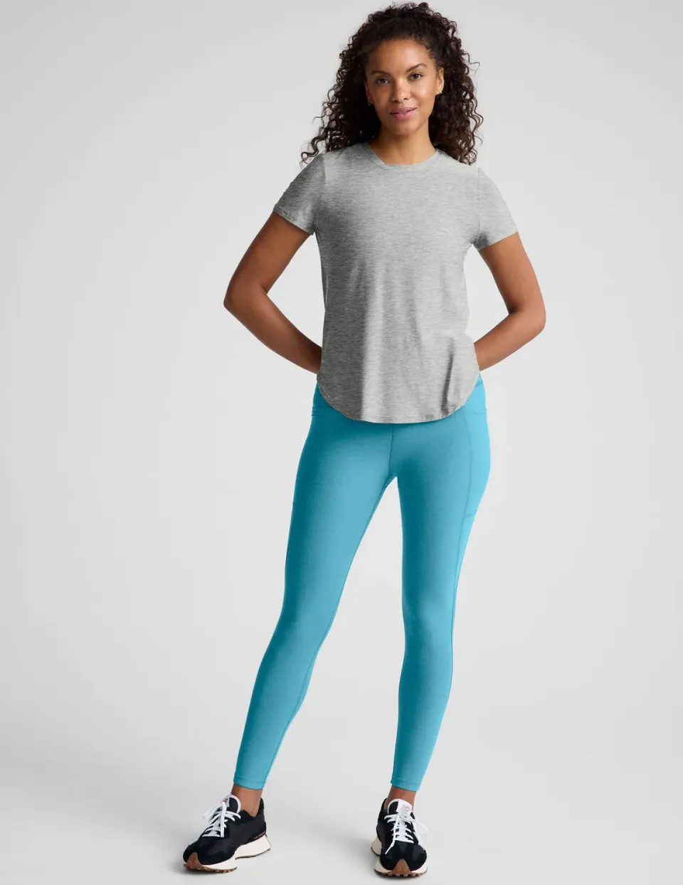 Beyond Yoga Spacedye Out Of Pocket High Waisted Midi Legging Surfer Blue Heather