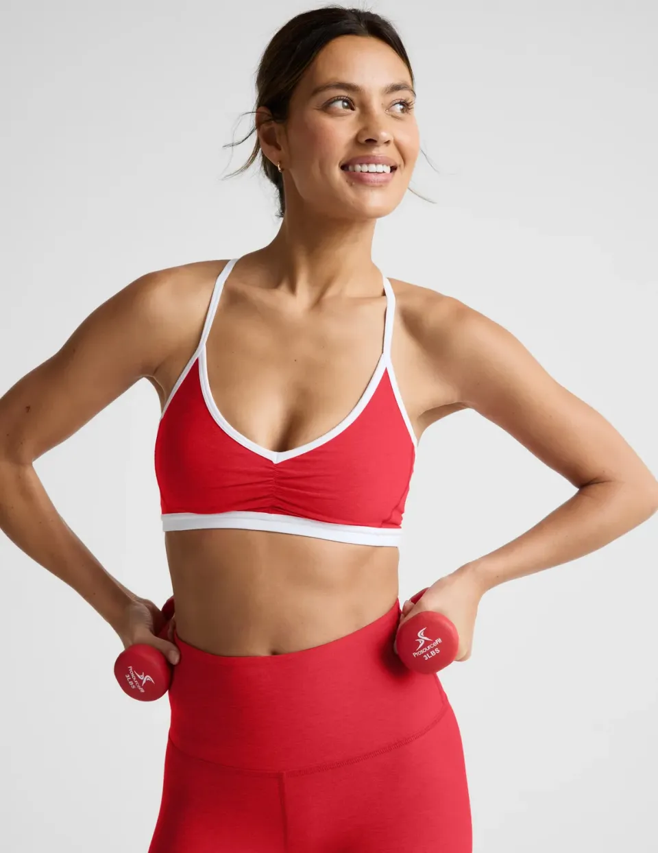 Beyond Yoga Spacedye Outlines Strappy sport-bh Chili Red