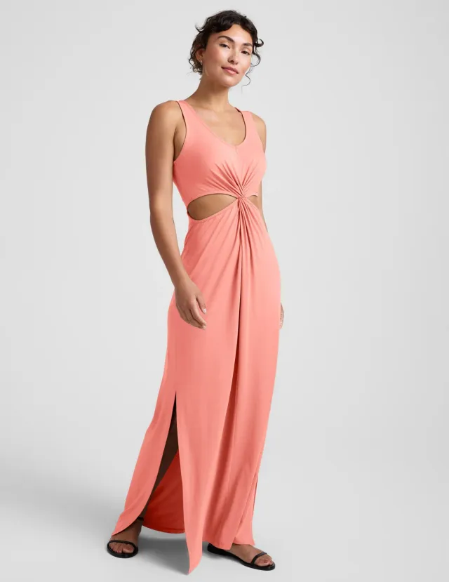Beyond Yoga Around The World Front Twist Maxi klänning Dreamsicle