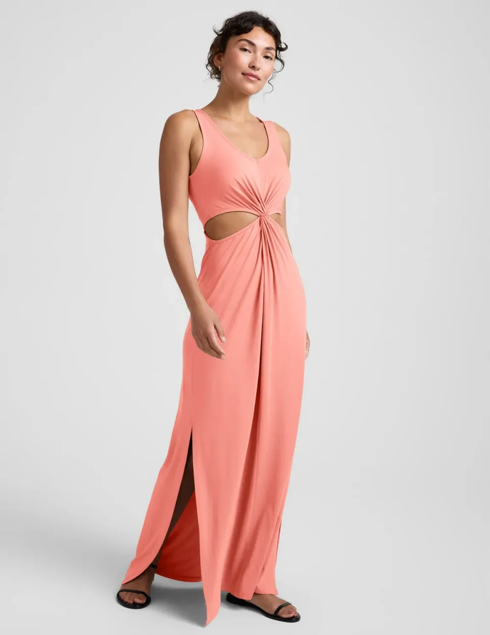 Beyond Yoga Around The World Front Twist Maxi klänning Dreamsicle