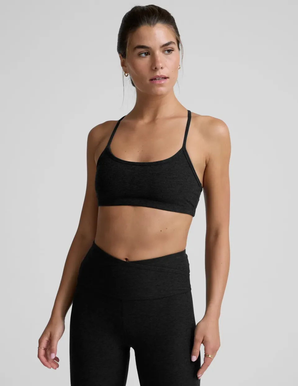 Beyond Yoga Spacedye Slim Racerback BH svart lätt stöd