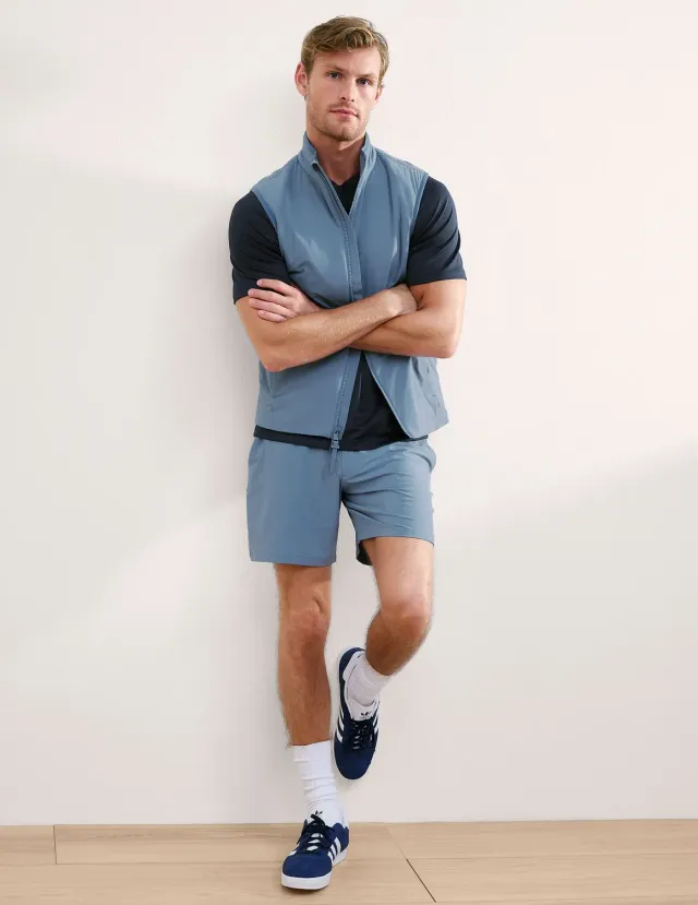 Beyond Yoga Pivotal 2.0 Men's Short 7" träningsshorts Harbor Blue ofodrad