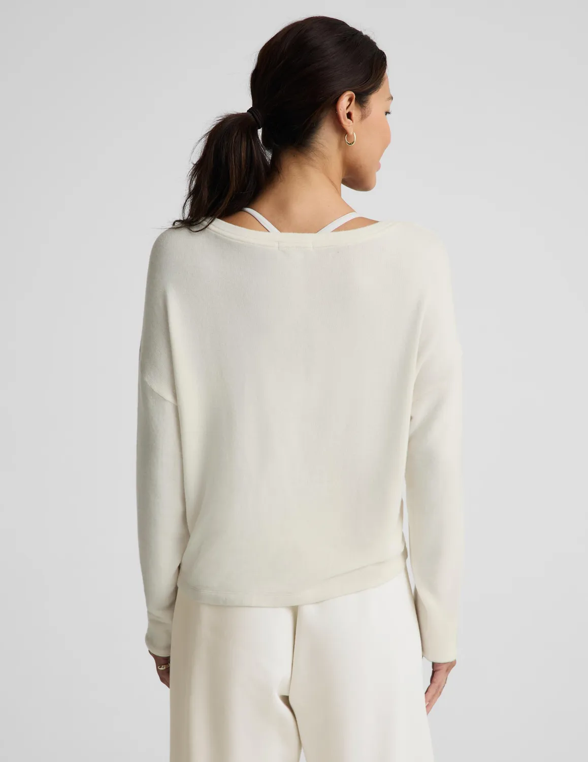 Beyond Yoga LuxeLayer Pullover tröja Sea Salt lös passform