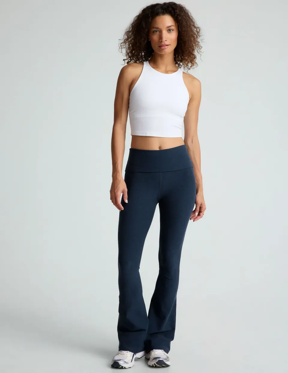 Beyond Yoga Spacedye Foldover Bootcut Pant byxor Nocturnal Navy