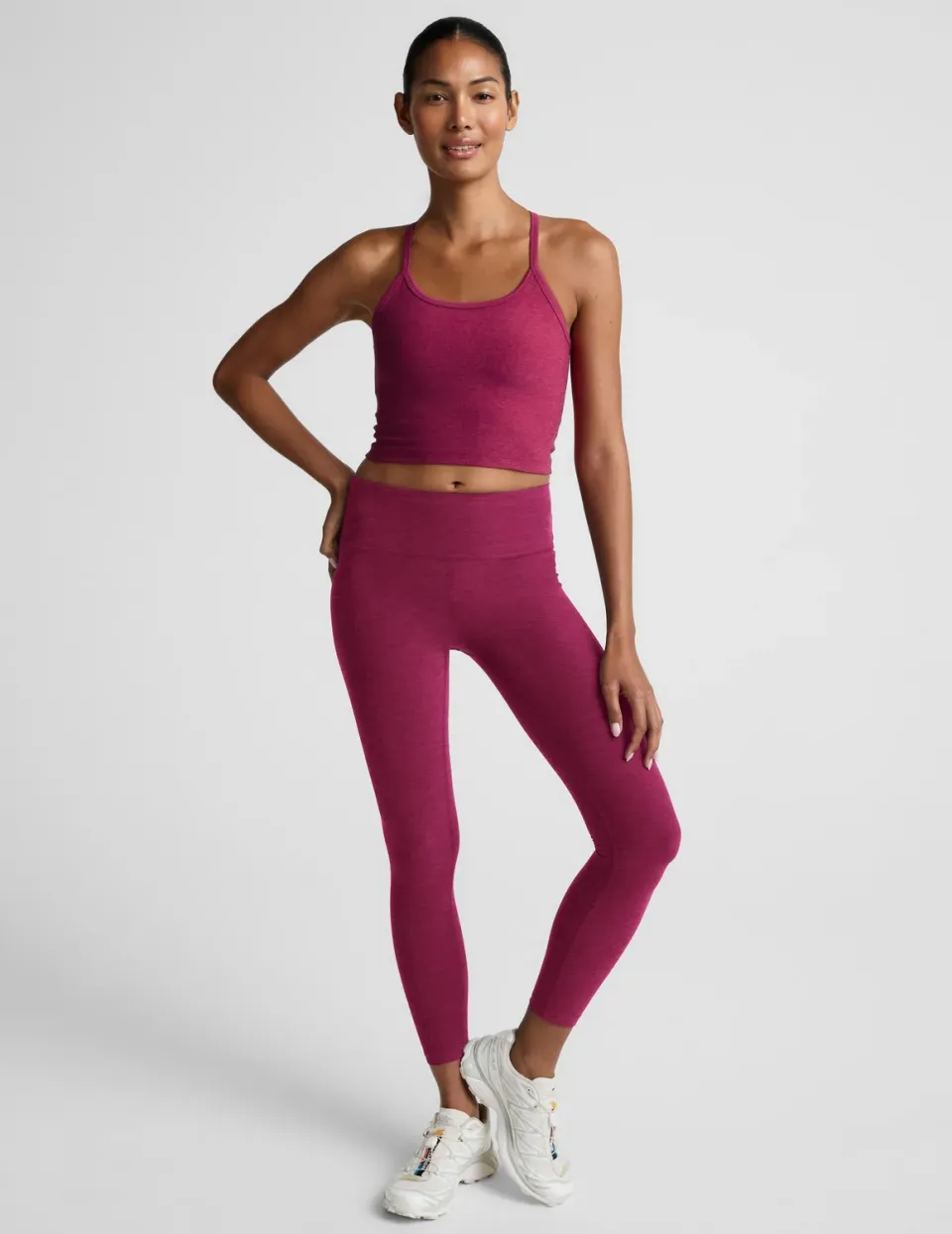 Beyond Yoga Spacedye Mid-Rise Legging träningstights Sangria Heather