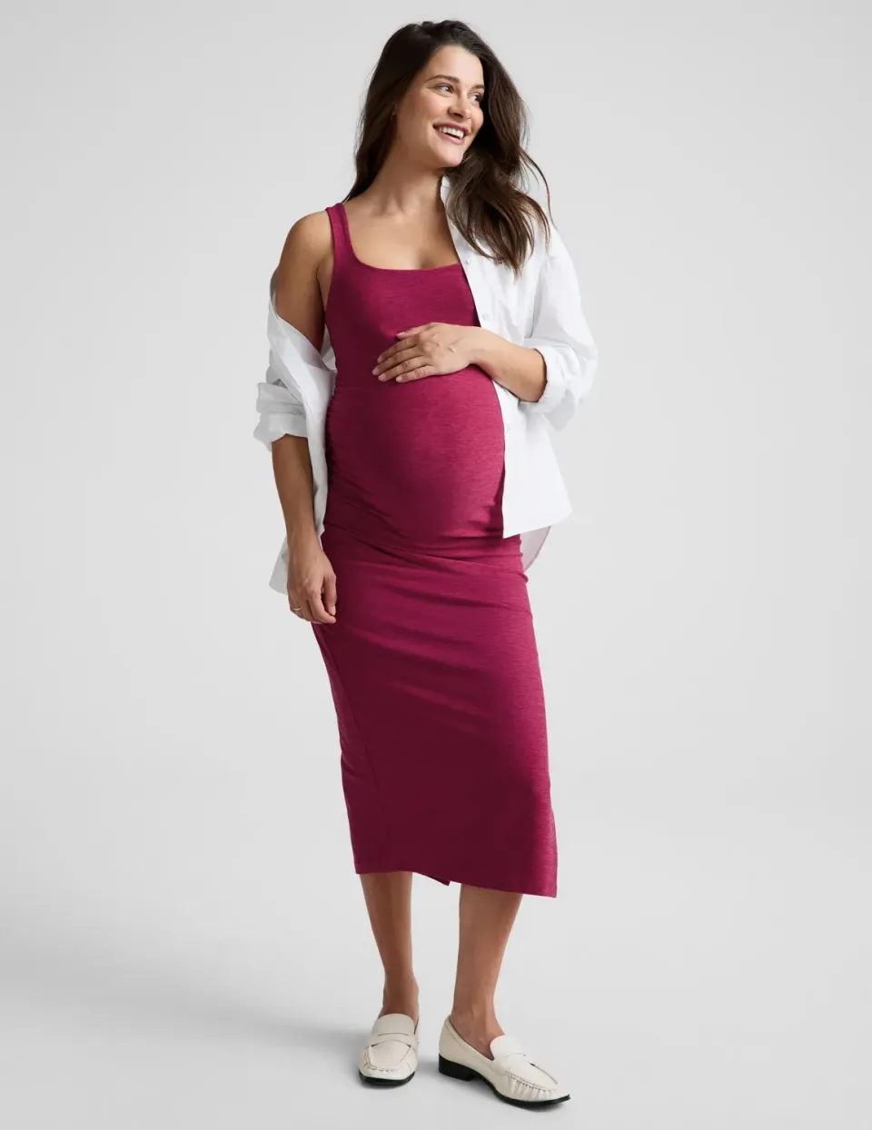Beyond Yoga Spacedye Icon Maternity Dress gravidklänning mörkröd