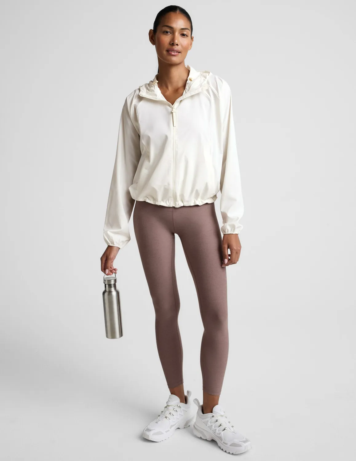 Beyond Yoga Cross Country Packable löparjacka Dove