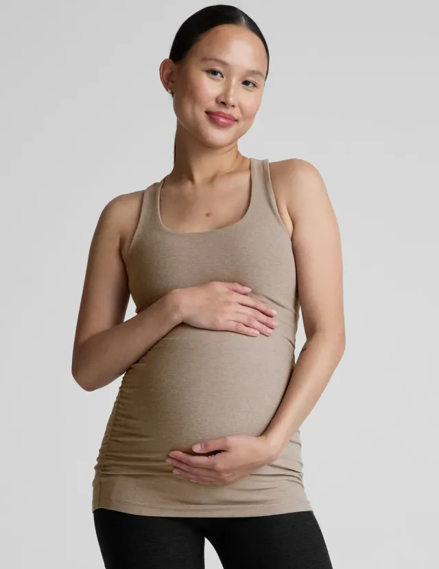 Beyond Yoga Spacedye Bases Covered Maternity Tank mammalinne Birch Heather