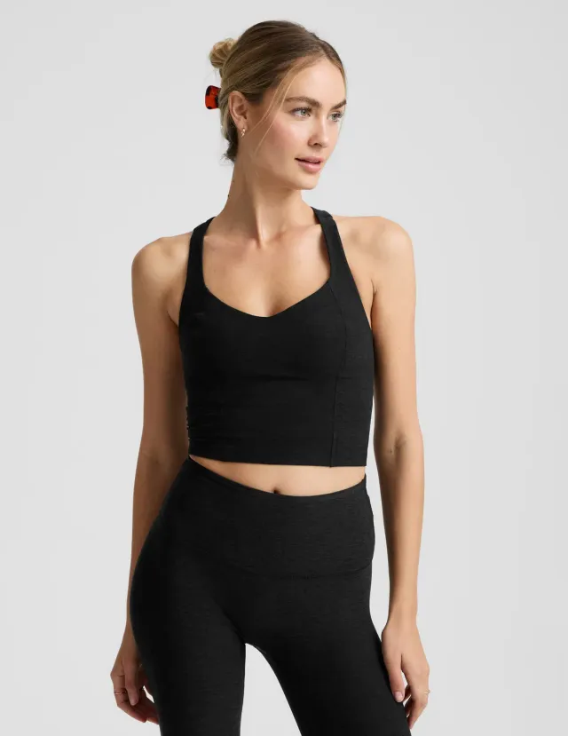 Beyond Yoga Spacedye Intensity Racerback Cropped Tank linne darkest night stöd
