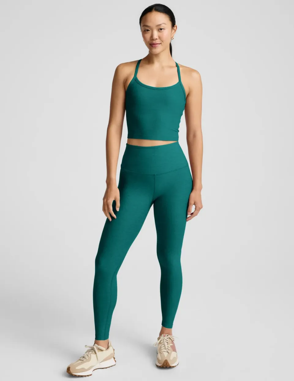 Beyond Yoga Spacedye Caught In The Midi träningstights Teal Sea Heather hög midja