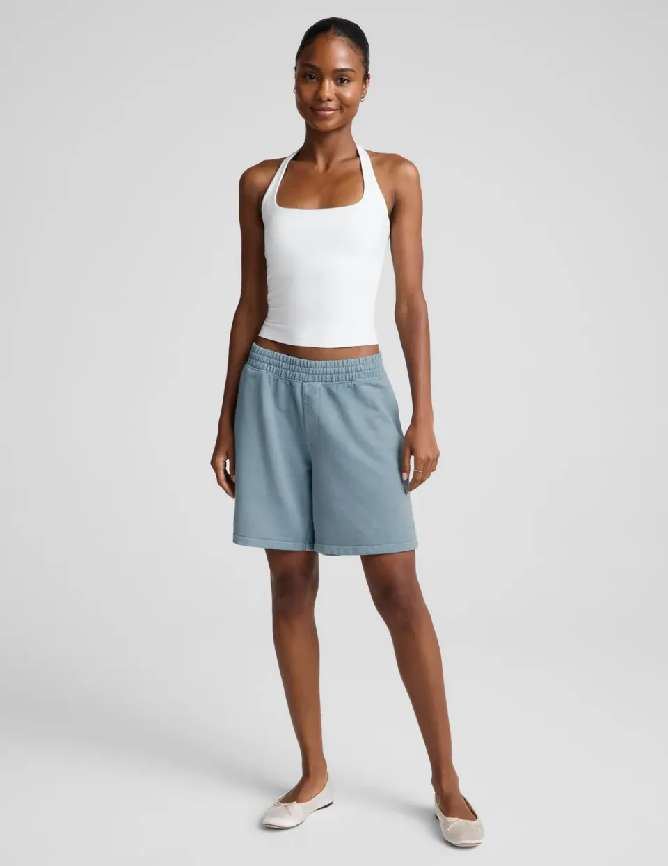 Beyond Yoga Beach Washed Terry Short shorts marinblå bomull