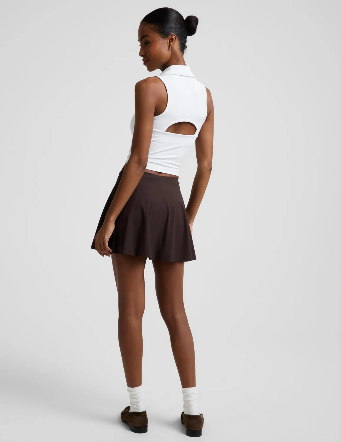 Beyond Yoga You're A Force tenniskjol Cocoa Plum med ficka