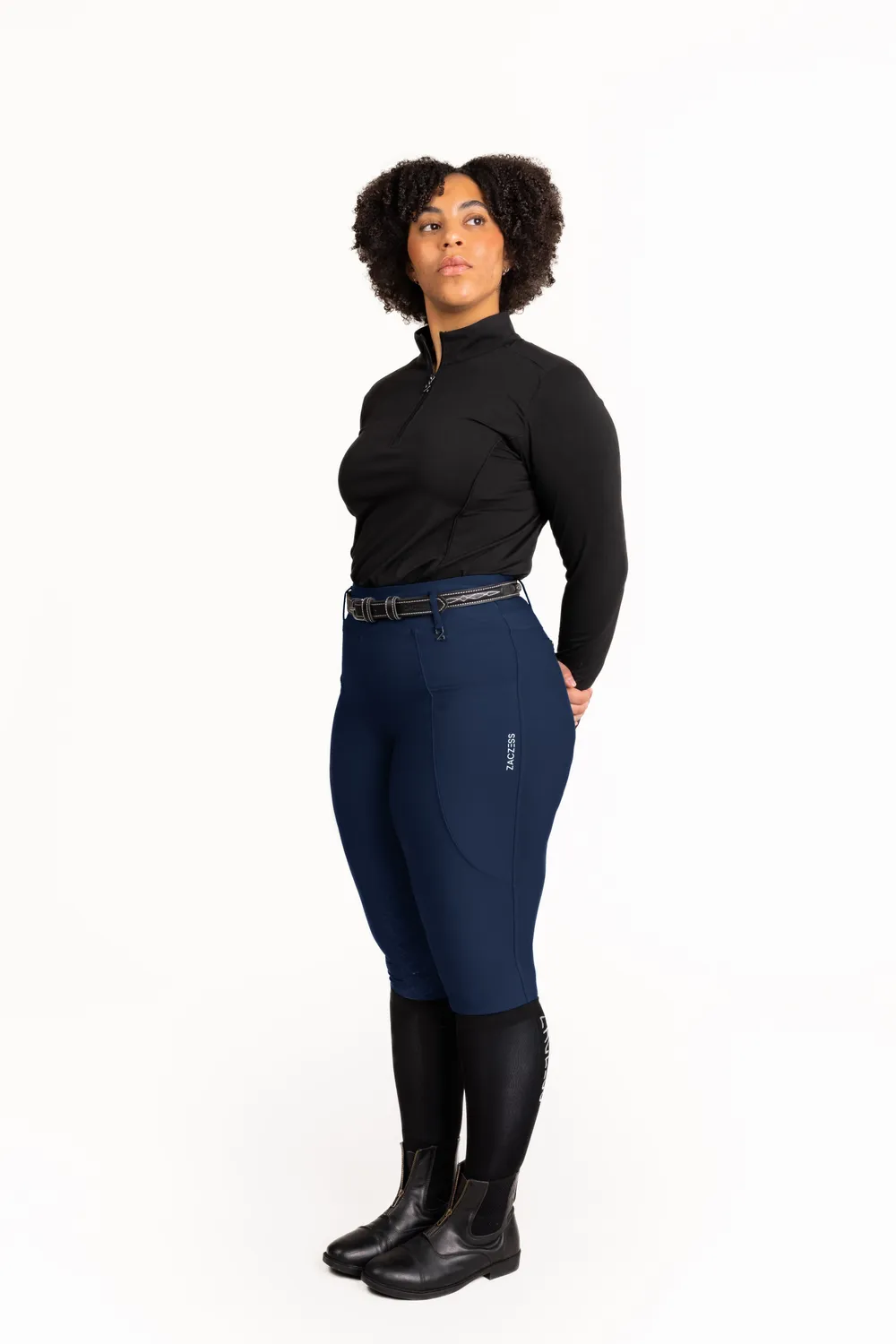 ZacZess London Navy Hybrid ridleggings plus marinblå